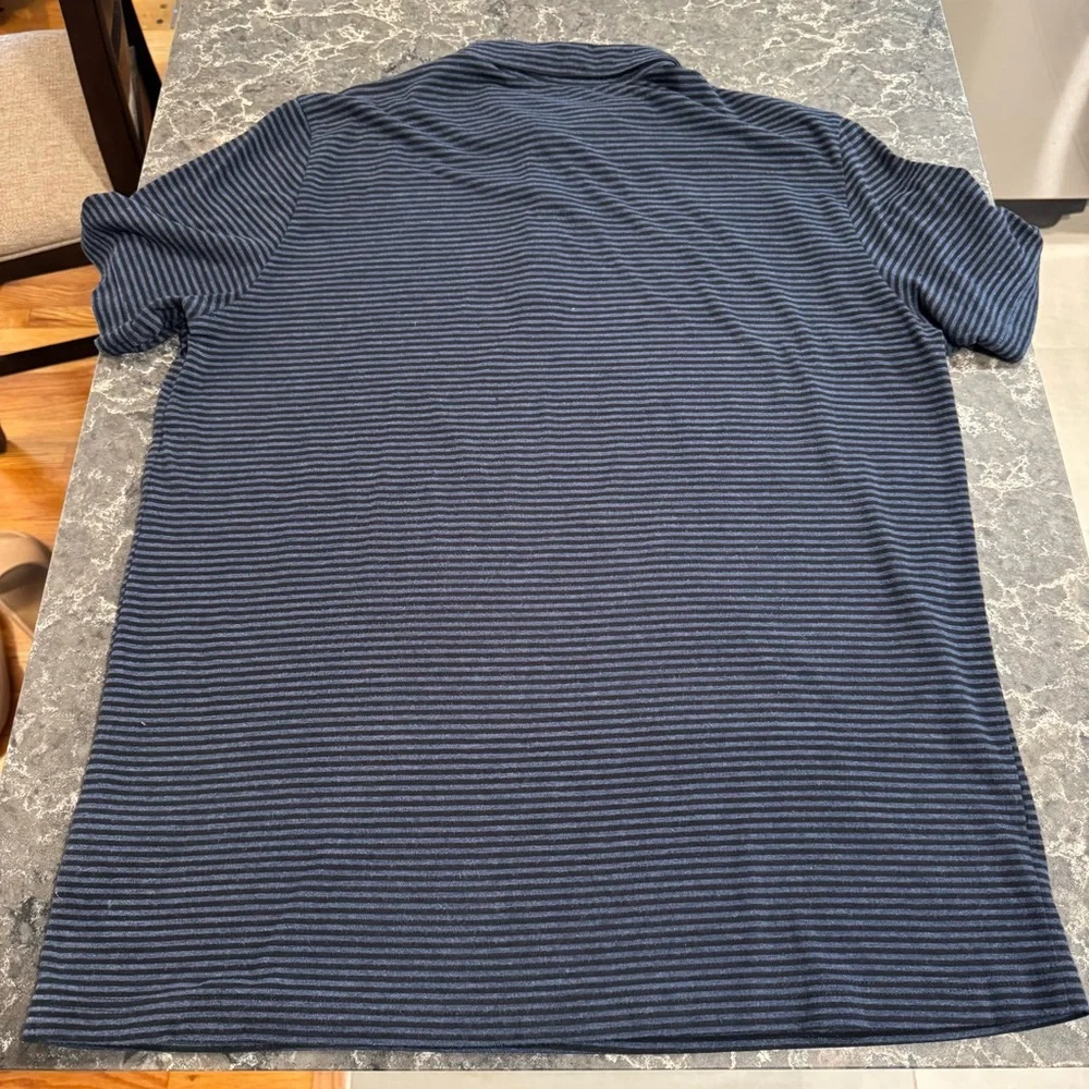 H&M 3 Button Polo (Navy With Black Stripes) - Picture 2 of 4
